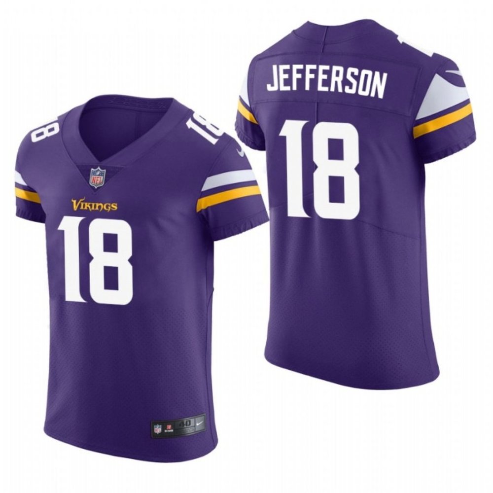 Justin Jefferson Minnesota Vikings Nike Vapor F.U.S.E. Elite Athentic NFL Jersey - Picture 9 of 9